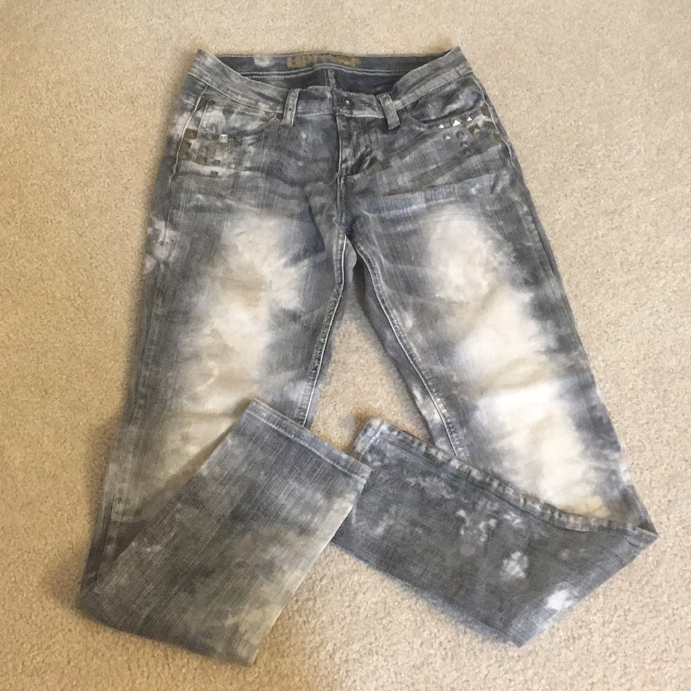 Girls black distressed skinny jean